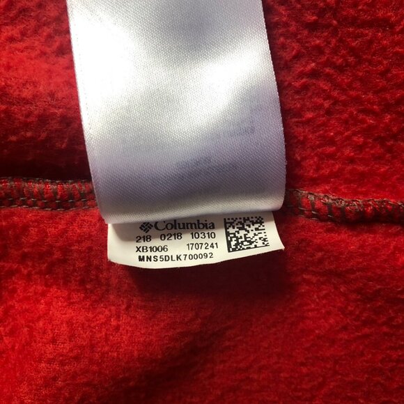 Columbia Red/Gray Fleece Long Sleeve Zip Sweater Jacket Kid L (14-16) Women S 36 - Picture 4 of 10
